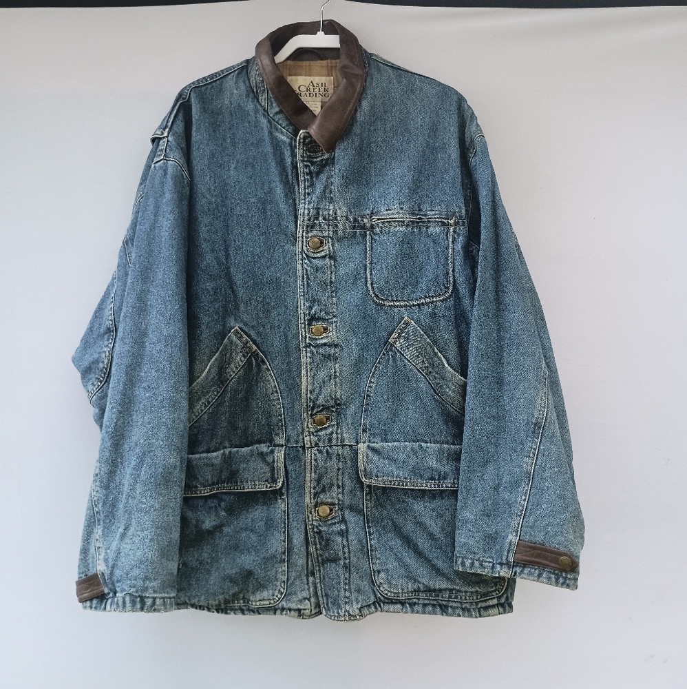 Ash Creek Trading vintage blue denim jean jacket size 2X